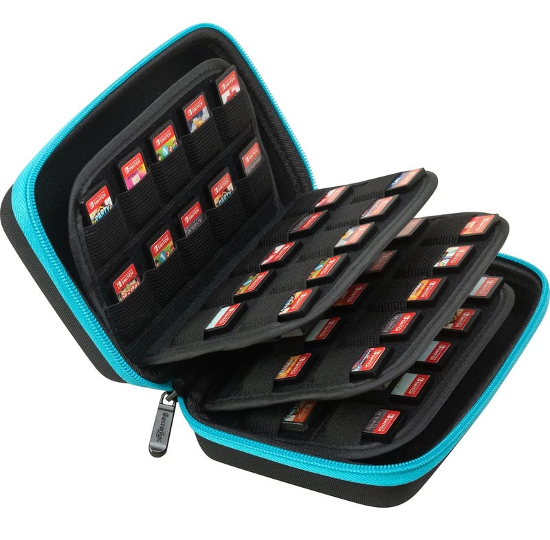 ButterFox 80 Switch Game Case for Nintendo Switch, Switch Game Card Storage Holder or SD Memory Card Case (80 Turquoise/Black) - Image 1